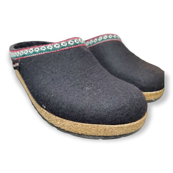 Haflinger Wool Clogs Slipper Womens Size 8 US Size 39 EU Black - Picture 1 of 6